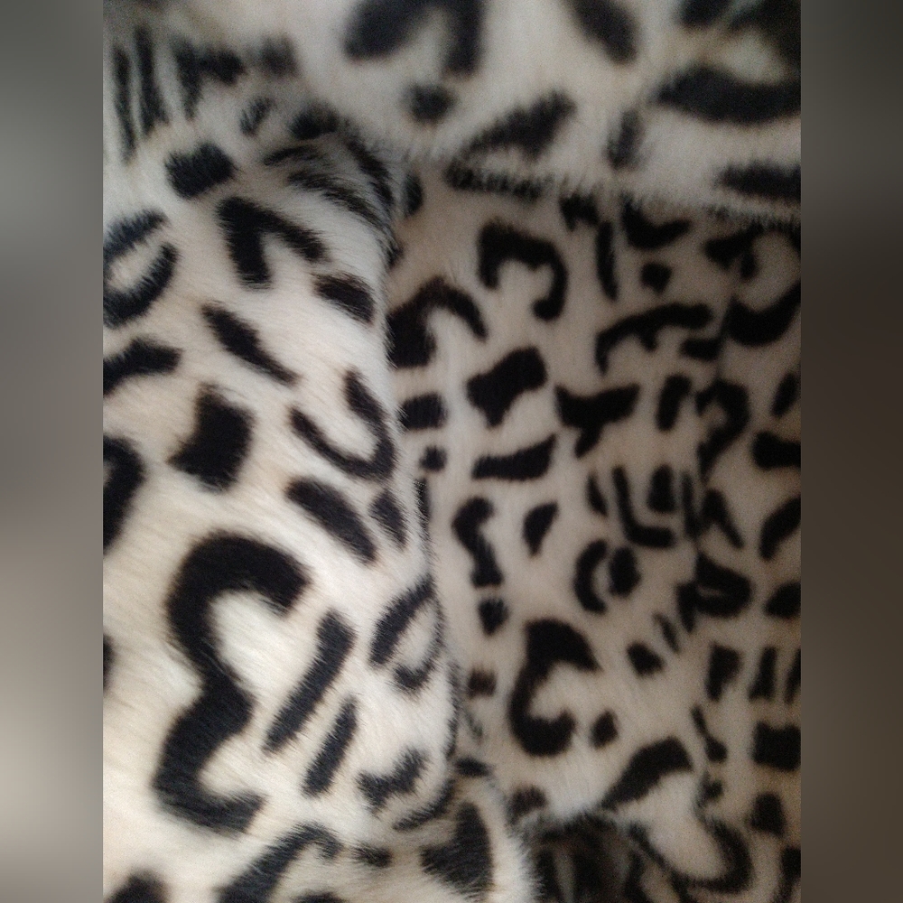 ADRIENNE LANDAU Reversible Faux Fur Hooded Vest Black / Animal $295 - Picture 13 of 15